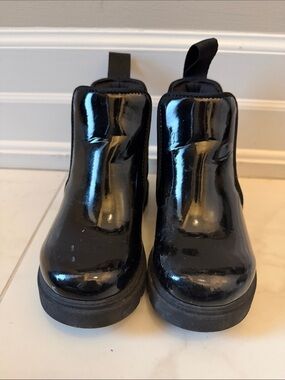 Native Kids Black Patent Chelsea Boots